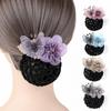 Butterfly Flower Elastic Hair Net Rhinestone Beads Decor Hair Bun Holder  Hotel Staff Uniform