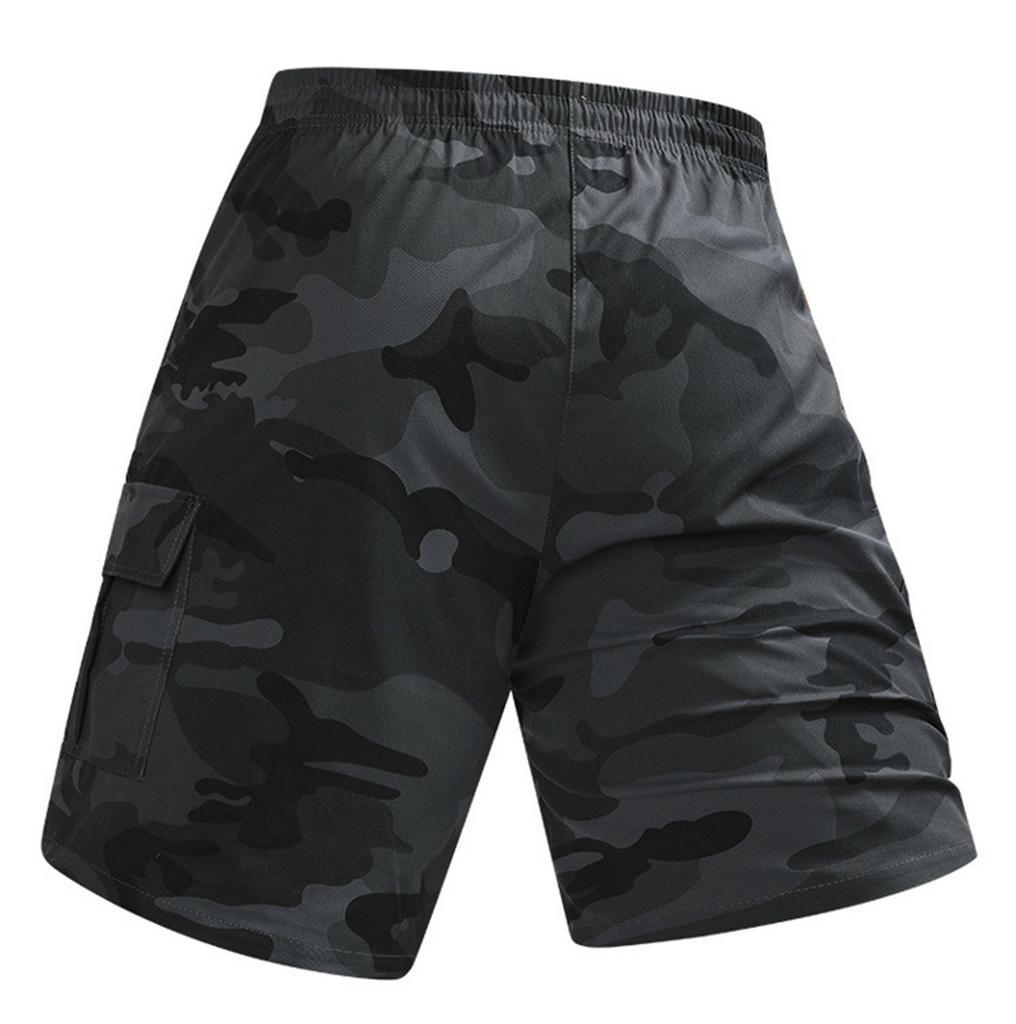 Men's Summer Sports Workwear Elastic Drawstring Waist Camouflage Multi - Pocket Men's Casual Pants