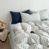 Extremely Home~ Simple Wind Striped Bed, Washed Cotton Sheet Quilt Cover Sheet Dormitory