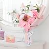Crochet Flowers Crochet Flower Bouquet with Greeting Card Finished Handmade Knitted Flowers Roses & Lily Bouquet for Mother's Day Valentines Day
