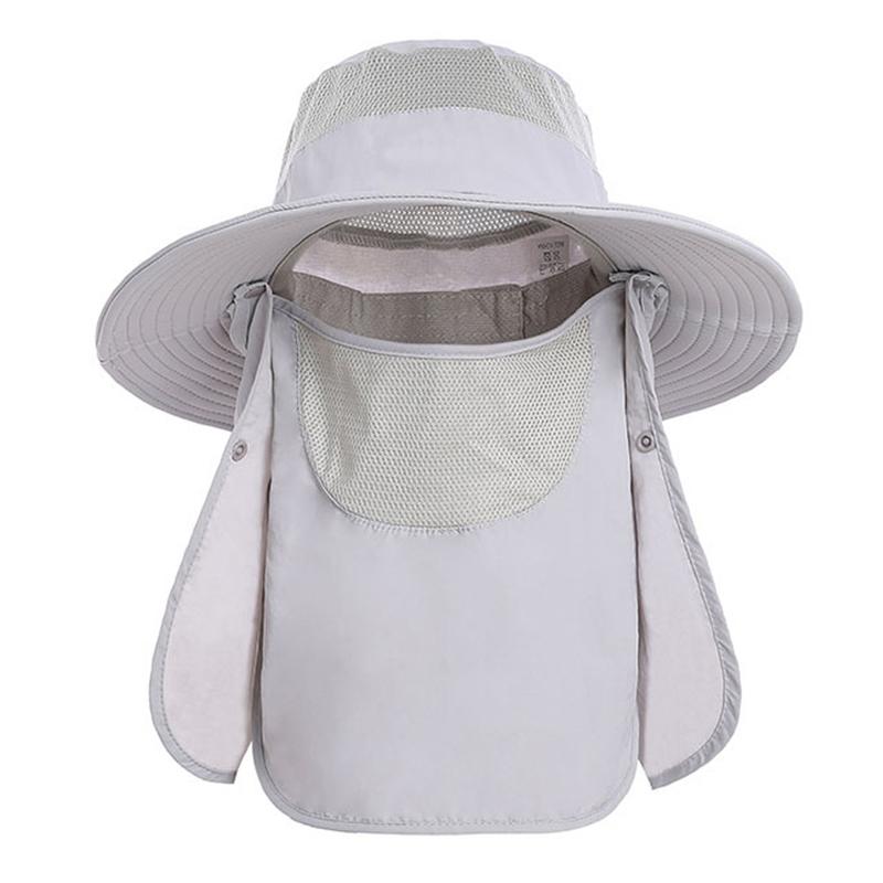 Sun Hat UV Protection Cap Wide Brim Nylon Breathable Quick Dry UPF 50+ Fishing Hat with Removable Fa
