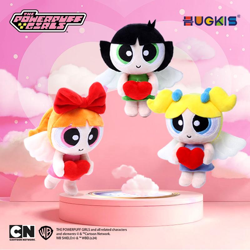 1-3pcs/set The Powerpuff Girls Keychain Stuffed Anime Swimming Cloak Pajamas Angel Style Cute Plush Toys Birthday Gift