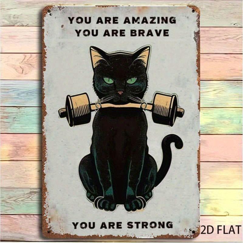 Fitness Motivation Metallblechschild Gewichtheben Fitness Poster Man Cave Garage Heimwanddekor 8x12 Zoll