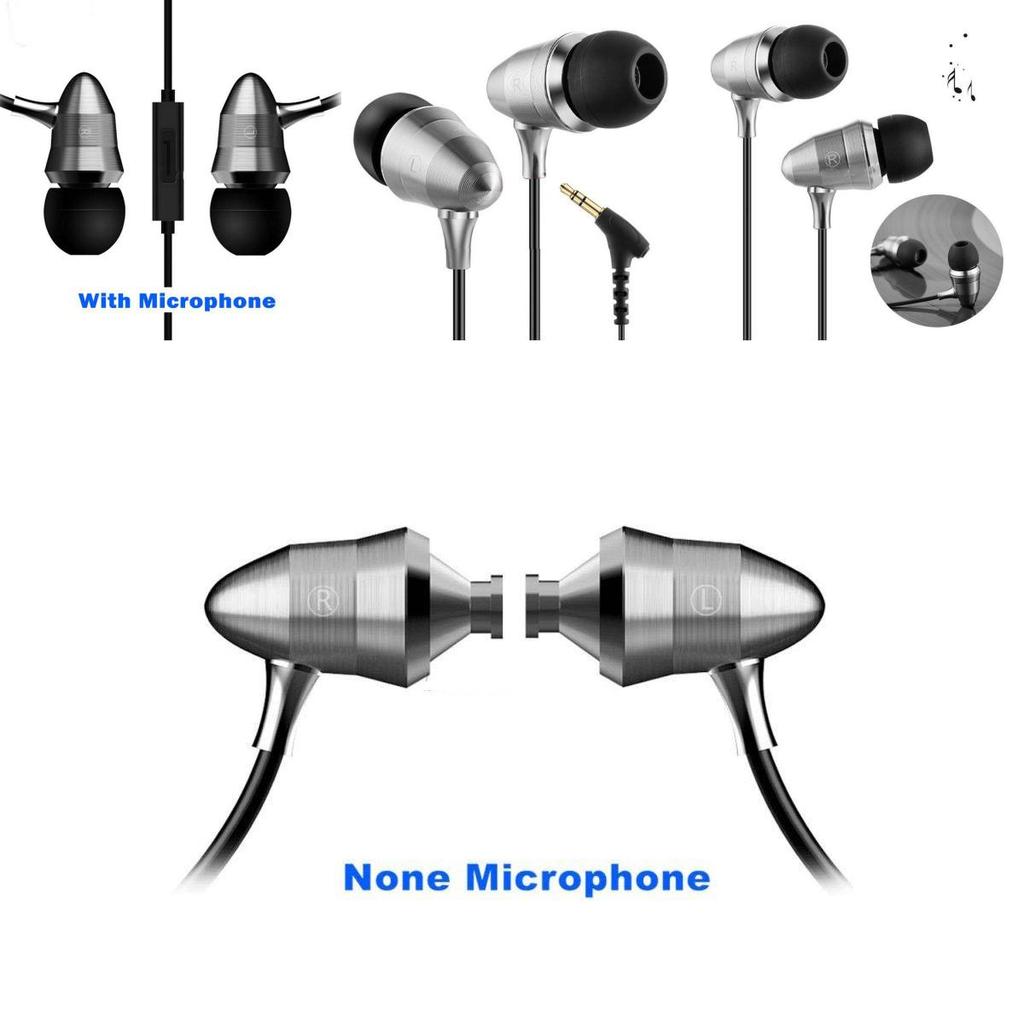 Silver Bullet Earphones Metal Deep Bass Wired Inear Headphones For Music Lovers