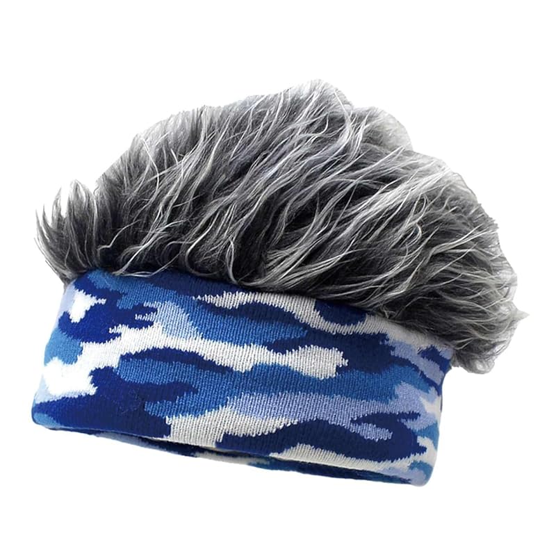 

[Buzz selection] hat hat knit hat camouflage fur design skiing outdoor men s ladies CAP957 (blue gray)