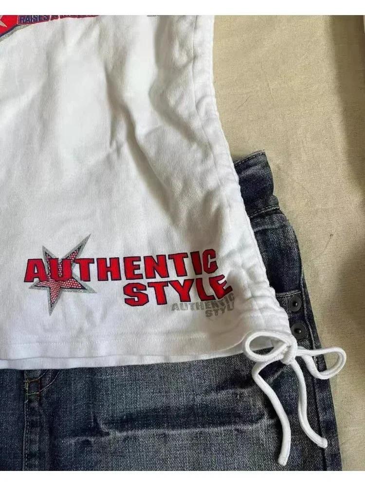 VAYLA Tricouri Femei Vintage Y2k Albe Grunge Grafice Mânecă Lungă Tricouri Harajuku Estetică 2000s Streetwear Retro American