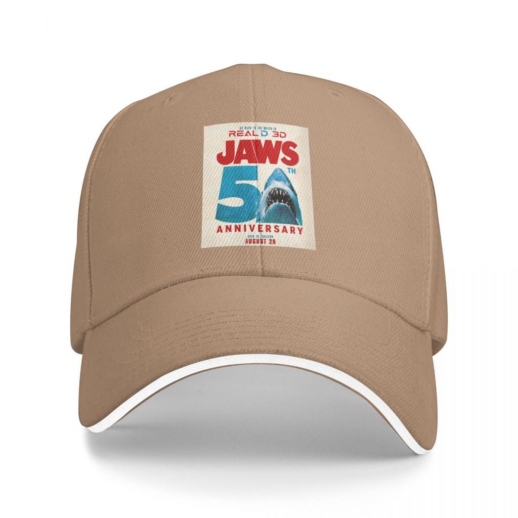 Unisex Baseball Hats Jaws 50th Anniversary Logo Movie Outdoor Streetwear Summer Sports Baseball Caps Hip Hop Cap Casquette Hats