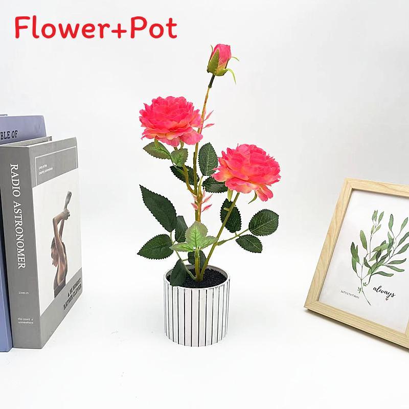 Pfingstrose Kunstblumentopf Schwarzer Sand Bonsai Indoor Heimdeko Requisite Fotografie