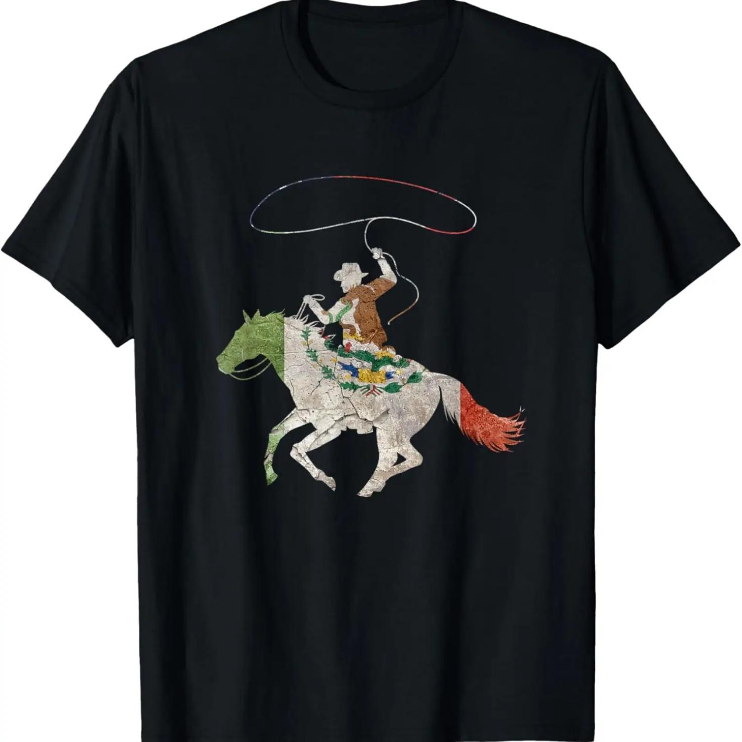 Mexican Cowboy Vaquero Horse Rider Western Lasso Rancher T-Shirt S