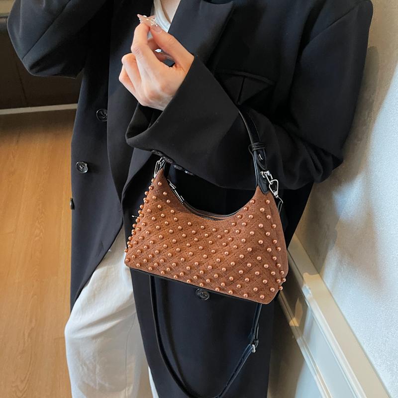 2025 New Rivet Women Bag PU Leather Shoulder Bags Fashion Diamond Inlaid Crossbody Bags For Women Small Shopping Messenger Bag