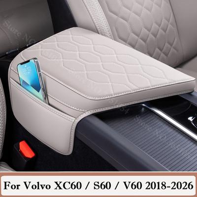Dla Volvo XC60 S60 V60 2018-2026 Pokrywa Pudełka Podłokietnika Poduszka Mata Przeciwzarysowaniom Podwyższające Maty Ochrona Konsoli Środkowej Akcesoria