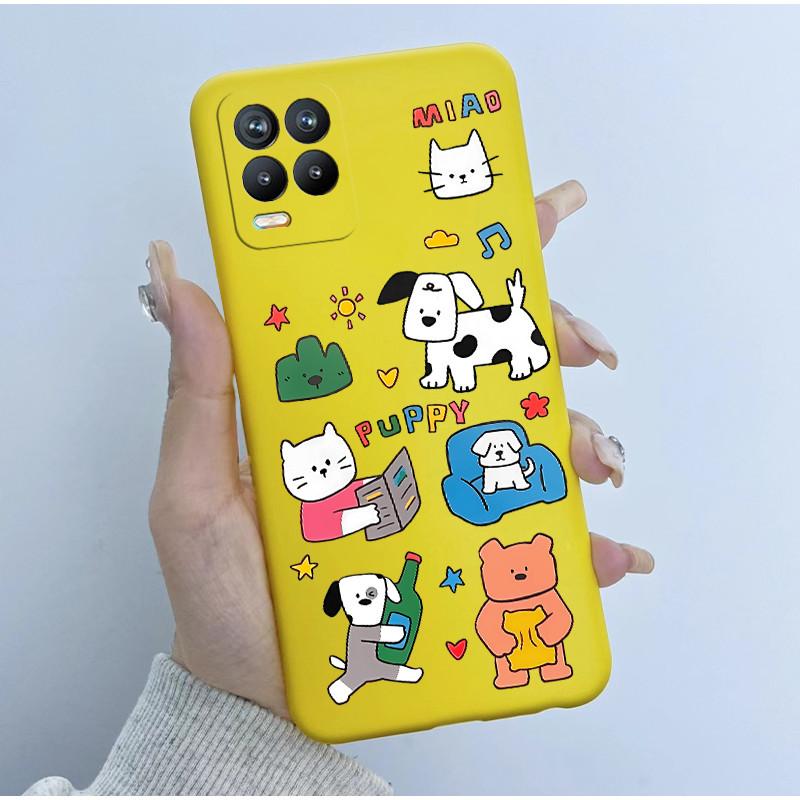 For Realme 8 Pro Case RMX3085 Soft TPU Silicone Cover Cute Cartoon Panda Phone Case For Oppo Realme8 4G 5G RMX3081 RMX3241 Funda