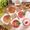 6pcs Orange Simulated Fruit Greeting Cards Peach Persimmon Peel Fruit Cards with Envelope Paper Holiday Blessings Cards