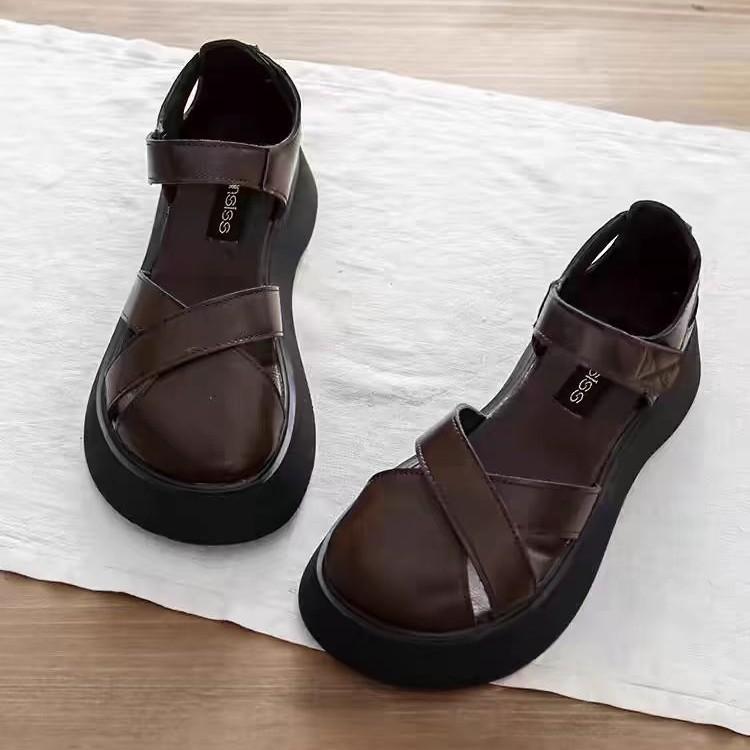 Mary Jane Baotou Sandals Women's Mori Literary Retro Summer New Versatile Fashion Platform Roman Shoes Women