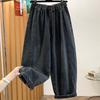 DIMANAF 2026 Plus Size Autumn Winter Women Jeans Elastic Waist Long Pants Denim Oversize Loose Vintage Lady Bottoms