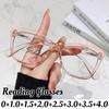 Unisex Fashion Transparent Frame Reading Glasses Men'S And Women'S Fashion Large Frame Hd Anti-Blue Light Farsighted Glasses