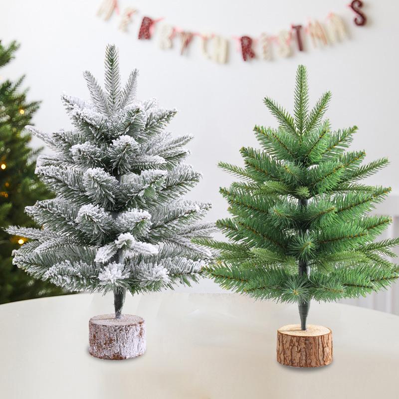 1PC Table Ornament for Indoor Xmas Tree Navidad Festival Decorative Christmas Tree Mini Stable Base 2 Styles Tabletop Decor