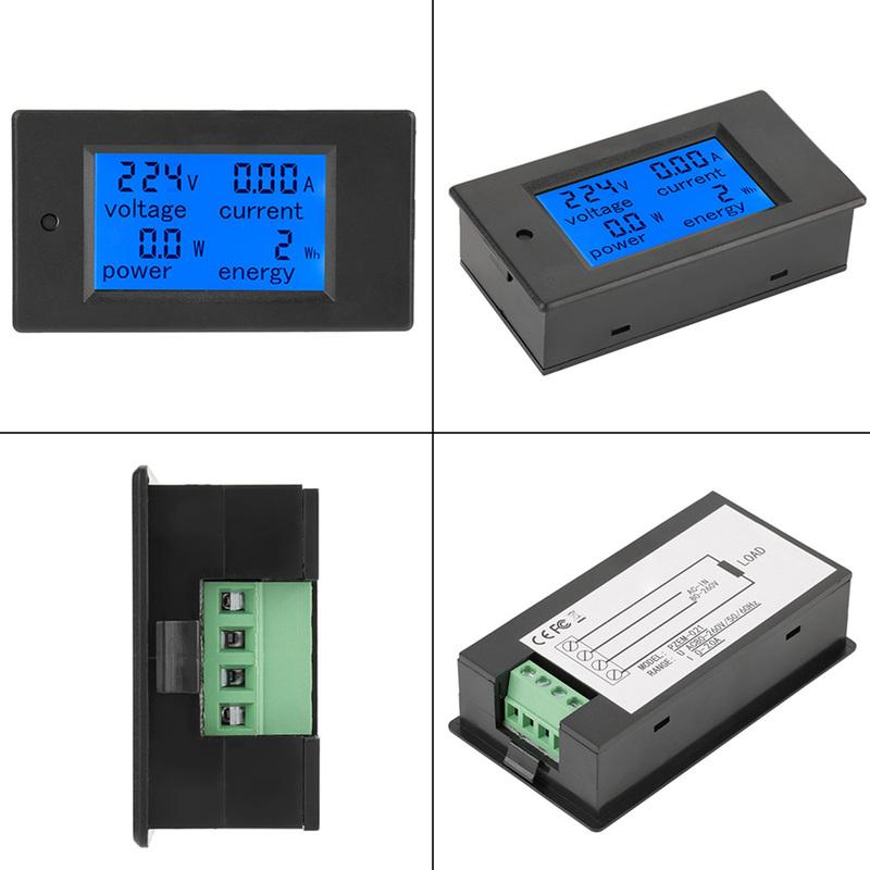 Digital LCD Voltmeter PEACEFAIR PZEM-021 LCD Display Digital AC Voltage Current Power Energy Meter 20A AC80-260V Current Meter
