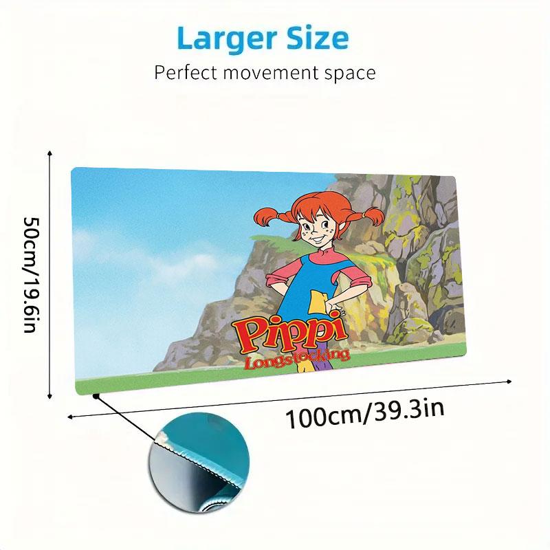 Pippi Longstocking Large Size Mouse Pad Large Gaming Table Cushion Non-slip Laptop Tablet Big Mousepad XXL Mat Mini PC Playmat With Lock edge