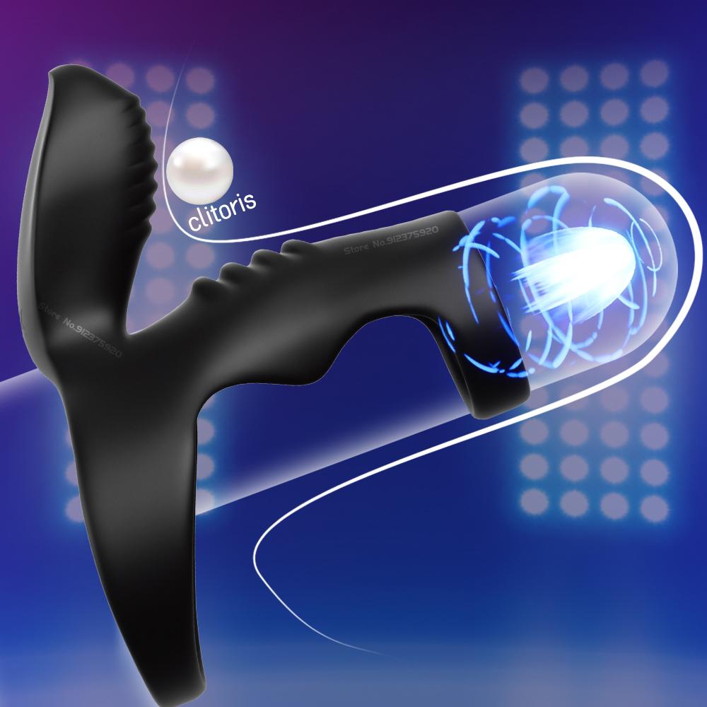 Vibrator Penis Ring Adult Men Delay Ejaculation Cock Chastity Cage Penisring Enlargement For Male Dick Sleeve Couple Sex Toy