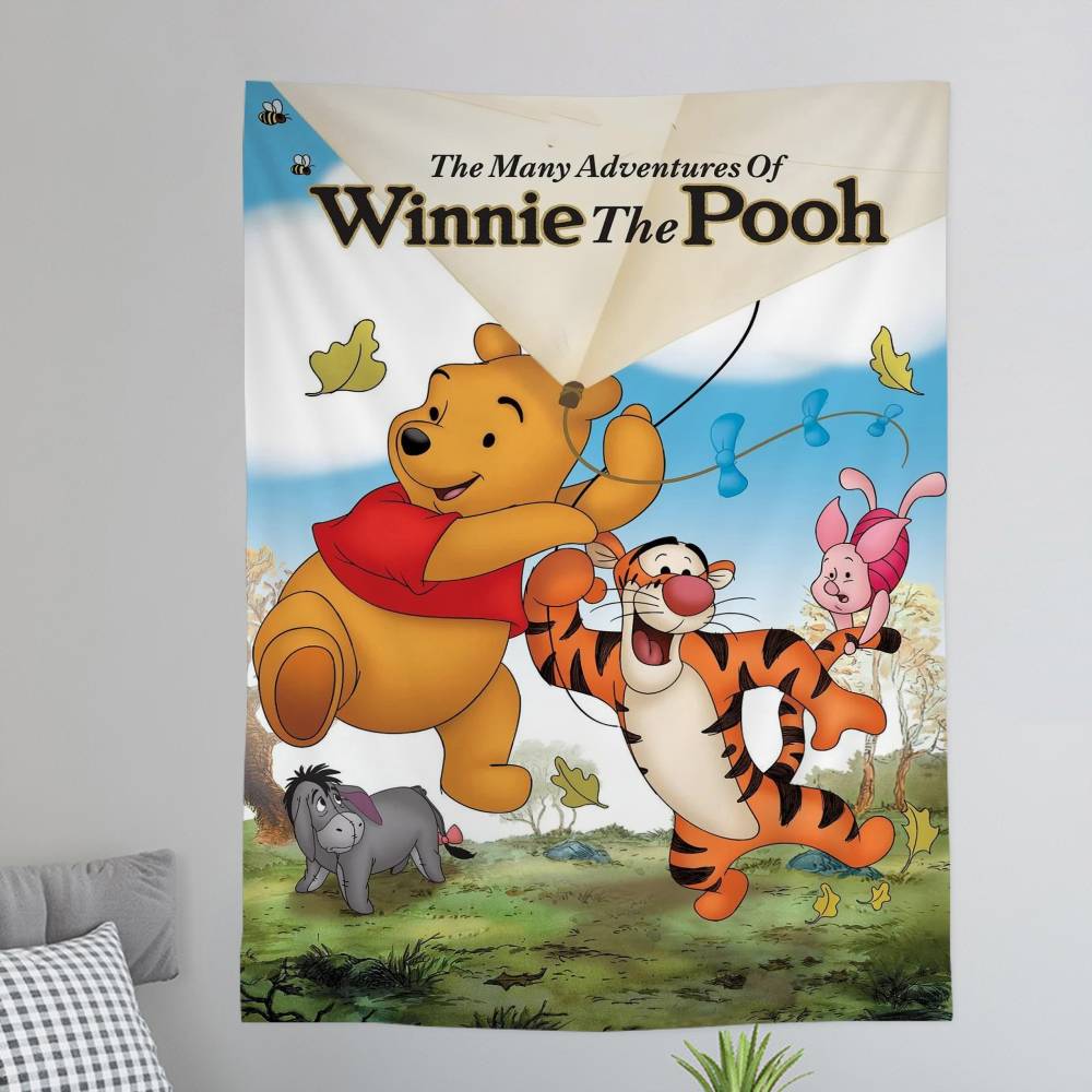 Winnie Cute the Anime Pooh DIY Wall Tapestry Hanging Tarot Hippie Wall Rugs Dorm Home Decor