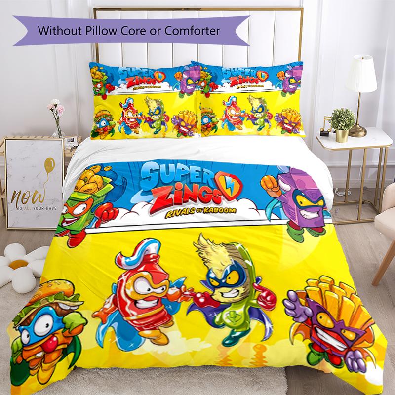 3pcs Superthings2 Pattern Bedding Set Duvet Cover Set Includes Duvet Cover &pillowcases, Perfect All Season Bedroom Decoration & Gift