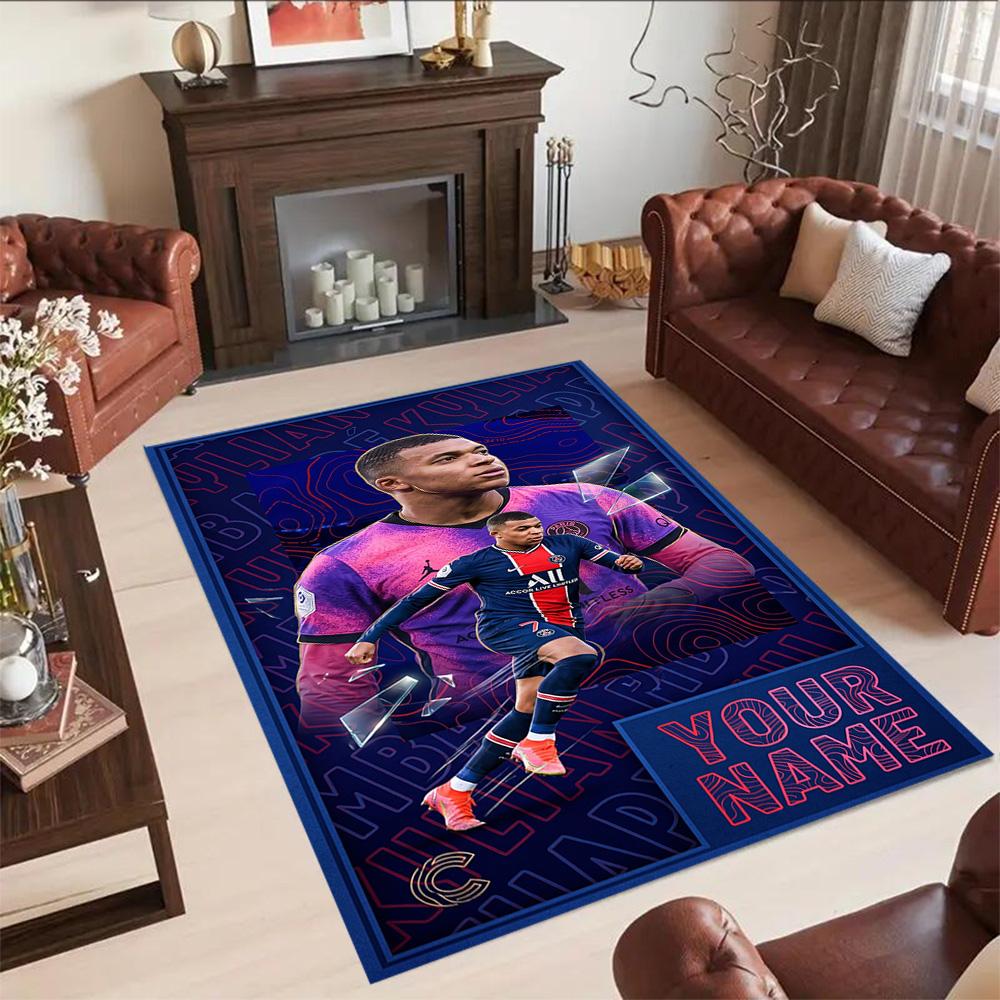 Mbappe Personalized Text Carpet Perfect For Outdoor Dining Room Dormitory Living Rooms Antislip Carpet Anime Office Decor Spiritual Gift