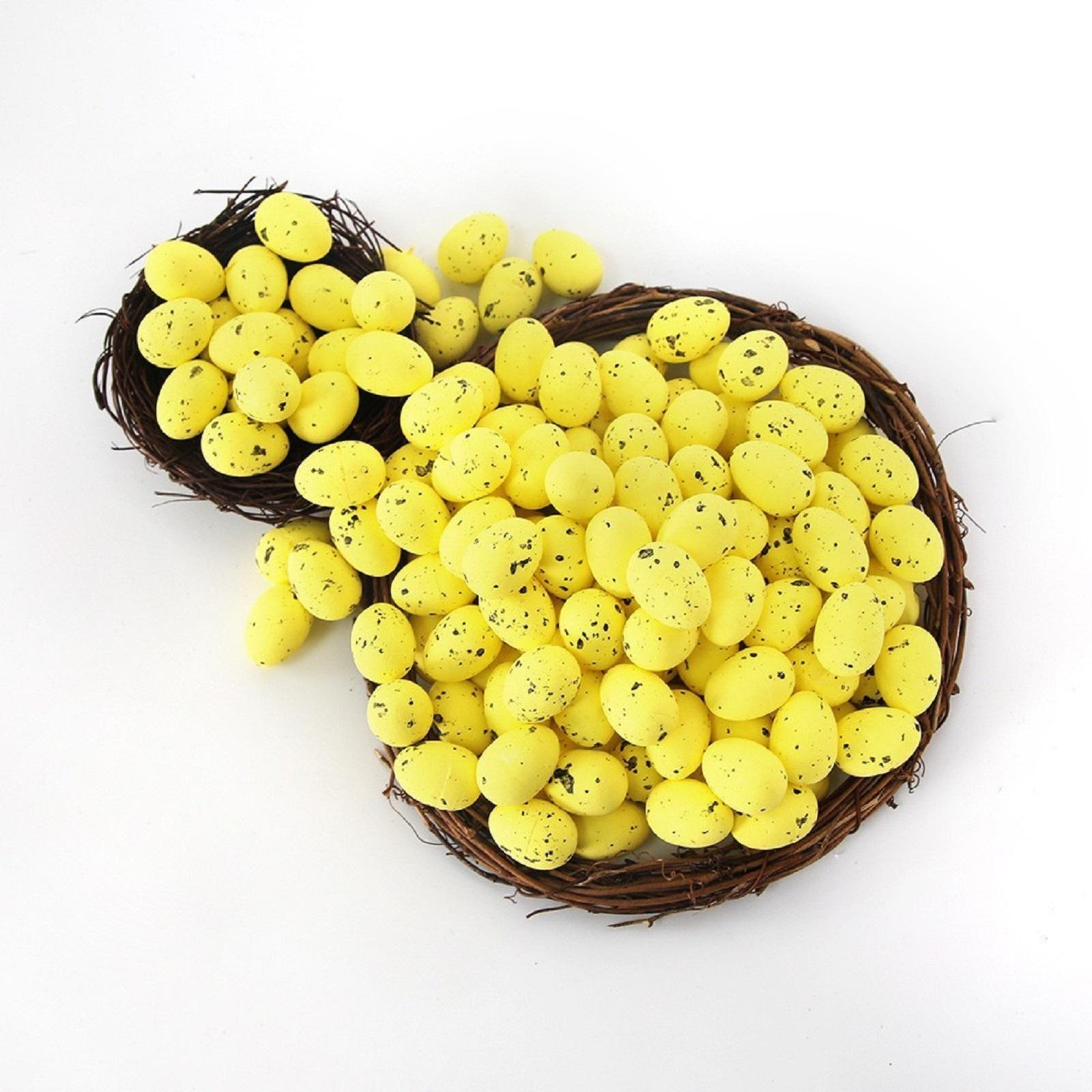 

Easter Eggs Foam Eggs Children DIY Decoration Dummy Eggs Gadgets Spotted Eggs One Size жовтий