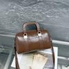 Large-capacity Boston Bag Single-shoulder Crossbody Bag Women's Bag Simple Genuine Leather Handbag