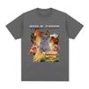 Bulk Food Cat Meme Graphic T-Shirt Men's Clothing Retro Hip Hop Short Sleeve T-Shirt Cotton Casual Oversized T-Shirt