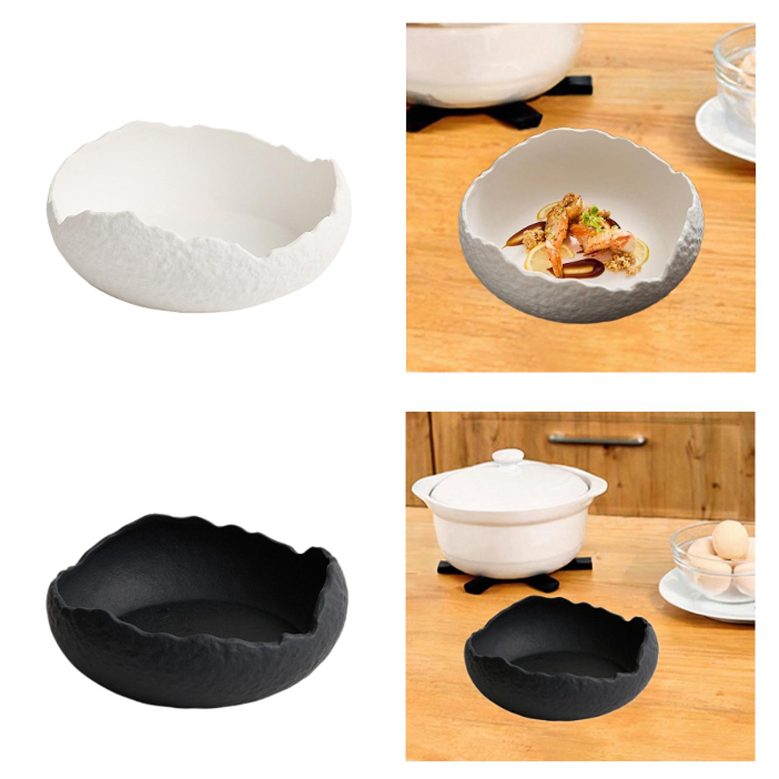 

Salad Plate Ceramic Dinner Plate Japanese Stylish Irregular Decor Appetizer Plate Serving Plate for Home Party Kitchen Cafe білий