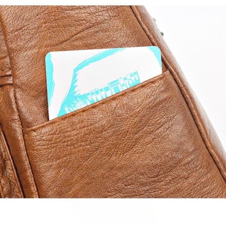 Vintage Multi-pocket Crossbody Shoulder Bag Soft Leather Women's Bag