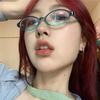 Japanese Retro Oval Glasses Frame for Women Y2K Ins No Makeup Plain Glasses Men Girls Eyewear Cute Decorative Computer Glasses