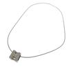 Used AUTHENTIC HERMES Cardue Ash H-cubeNecklace Silver Metal