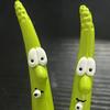 2 Pcs Funny Asparagus Garden Stakes Cute Resin Plants Craft with Funny Face Decorative Yard Art for Outdoor Garden Lawn Decor