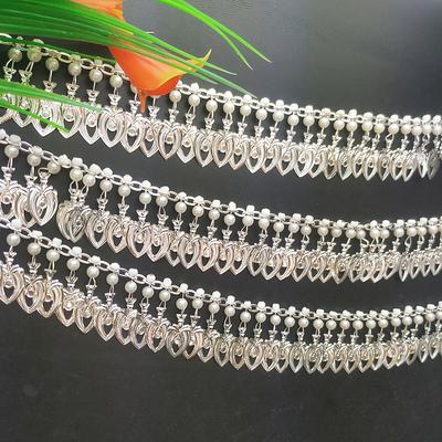 90cm Ethnic Style Fringe Trim Metal Sequin Chain Trim Sewing Tassels Fringe Beaded Ribbon Craft Waist Chain Garment Accessory