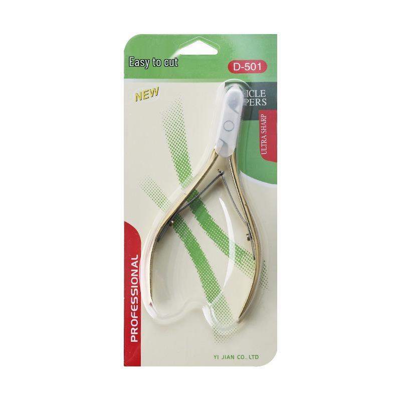 Gold Stainless Steel Cuticle Scissors D-501: Easy Cut Hangnail & Nail Care Remover Tweezers.