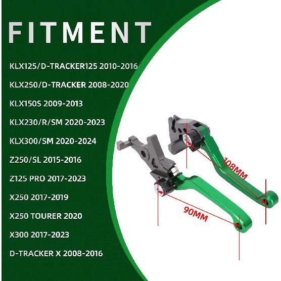 Motorrad Bremskupplungshebel Schwenkhebel Set Verstellbar CNC für KLX 300 KLX300 KLX300SM 20-24 KLX230 KLX230R KLX230SM 20-23 KLX125 10-16 KLX250