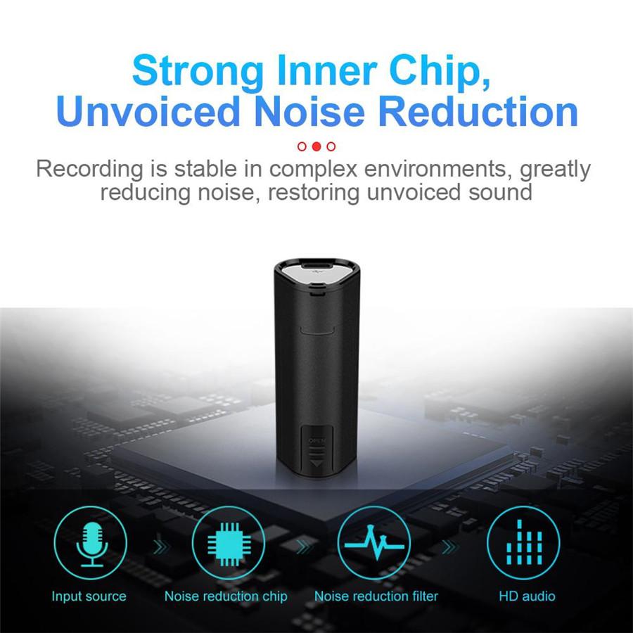 Hidden Voice Recorder Activated Digital Audio Sound Recording Device 16GB Black