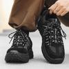 Fashion Men's casual thick soled shoes Comfortable and trendy high-quality styles Outdoor street walking shoes Black lace up Youth NEW