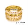 4Pcs/Set Simple Brass Inlaid Round Oval Square CZ Zircon Rings Set For Women Men Trendy Geometric Stackable Finger Ring Jewelry