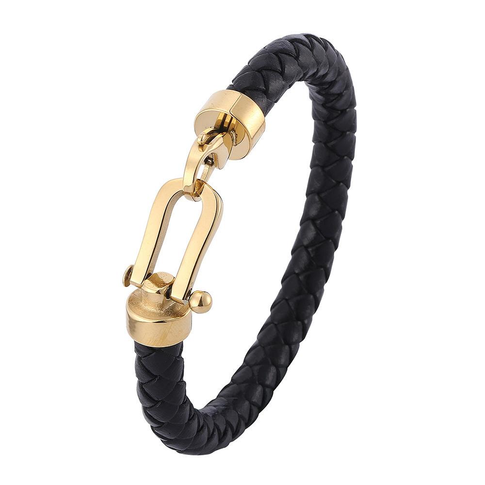 European and American Creative Personalized Woven Leather Men's Bracelet Trendy Leather Bracelet Bracelet