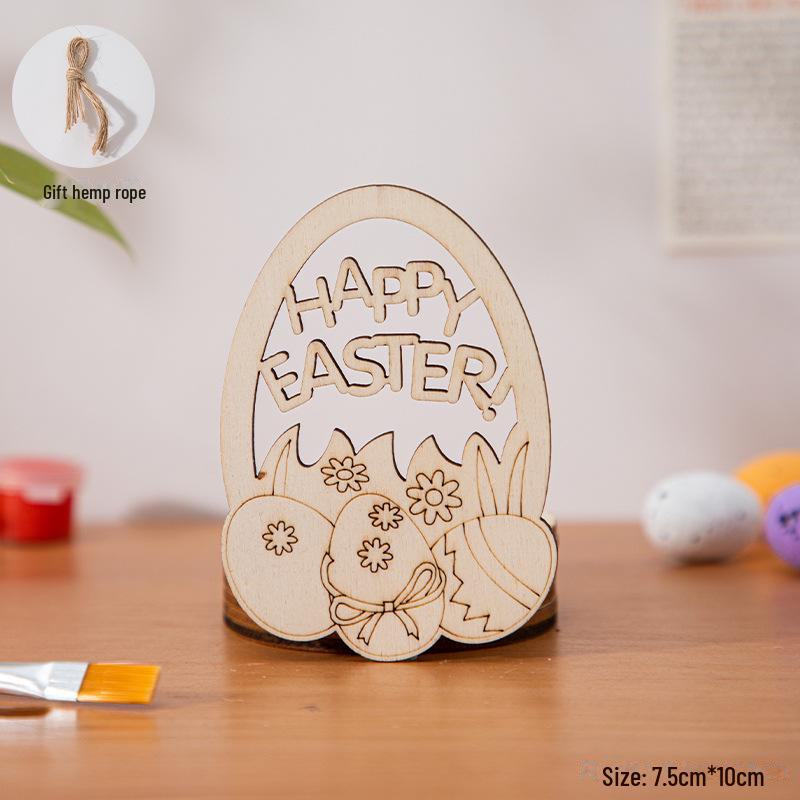 Handbemalte Ostereier-Anhänger aus Holz zur Kindergartendekoration.