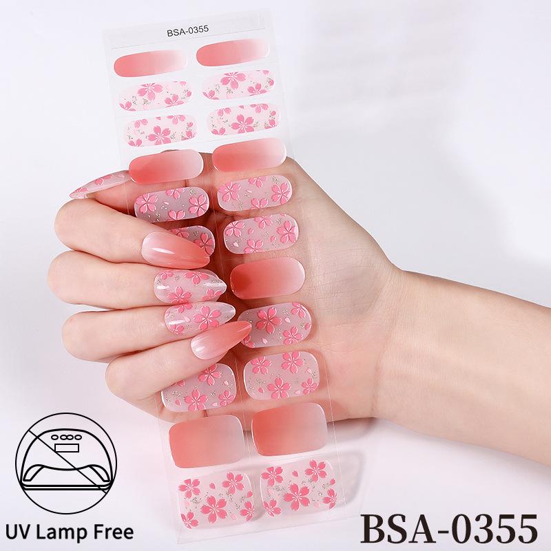 Adesivi per Unghie in Gel Impermeabili Francesi - Carini Cartoni Animati Nail Art Senza Cottura per Stili Europei e Americani