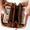 Compact Round Zip Wallet Himeji Leather Gold Small Wallet Mini Wallet Mini Does Not Fold Bills Round Compact [Anac] AK22TA-B0005-GLD