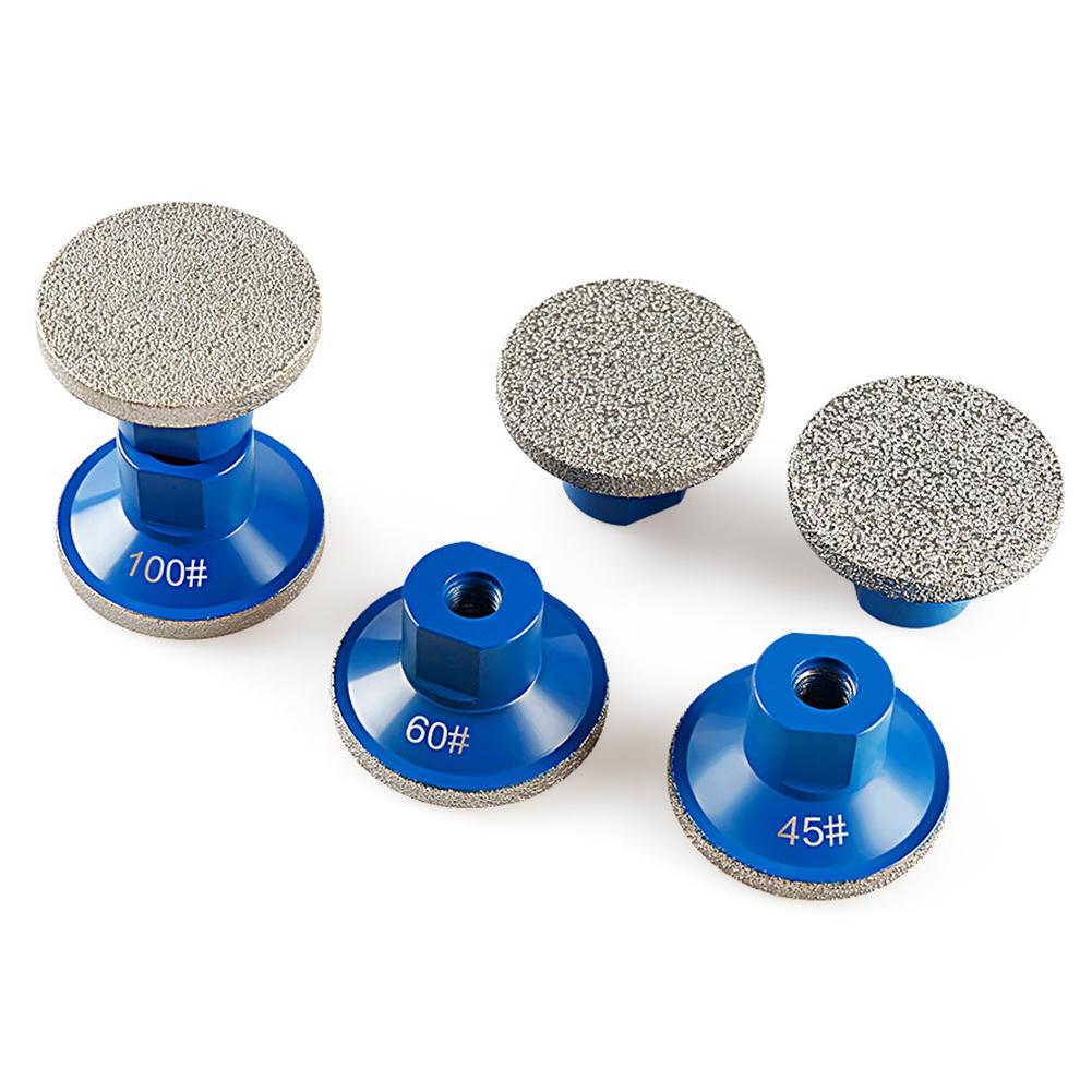 1pc 45/60/100Grit Grinding Wheel 50mm Brazed Flat Grinding Head Marble Stone Trimming Polishing Disc Abrasive Pad Power Tool