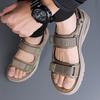 Summer New Designer Beach Air Cushion Shoes For Men Garden Casual Leather Sandals Male Mix Color Platform Sandals