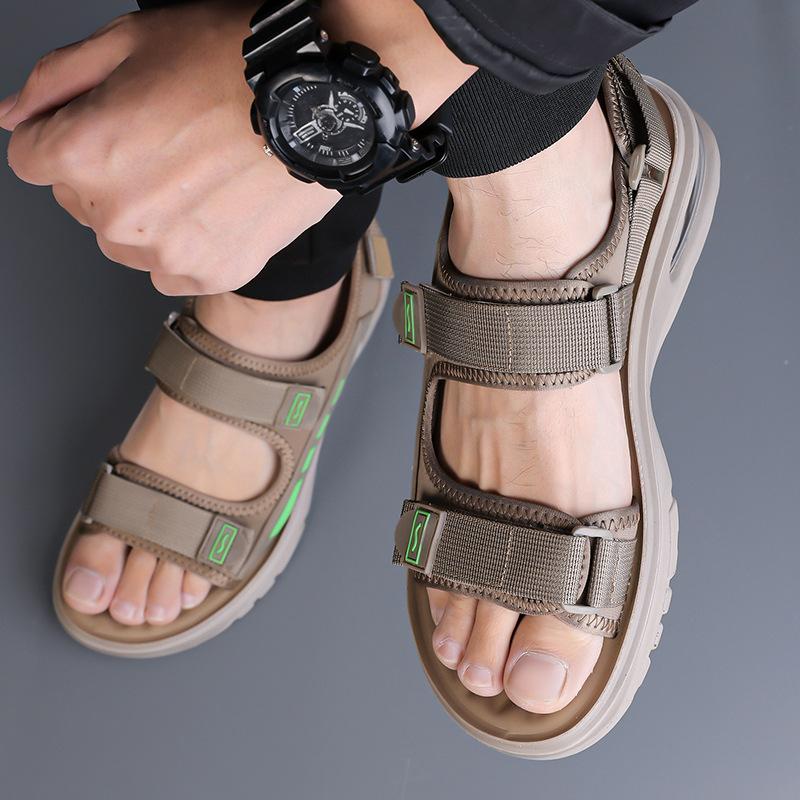 Summer New Designer Beach Air Cushion Shoes For Men Garden Casual Leather Sandals Male Mix Color Platform Sandals