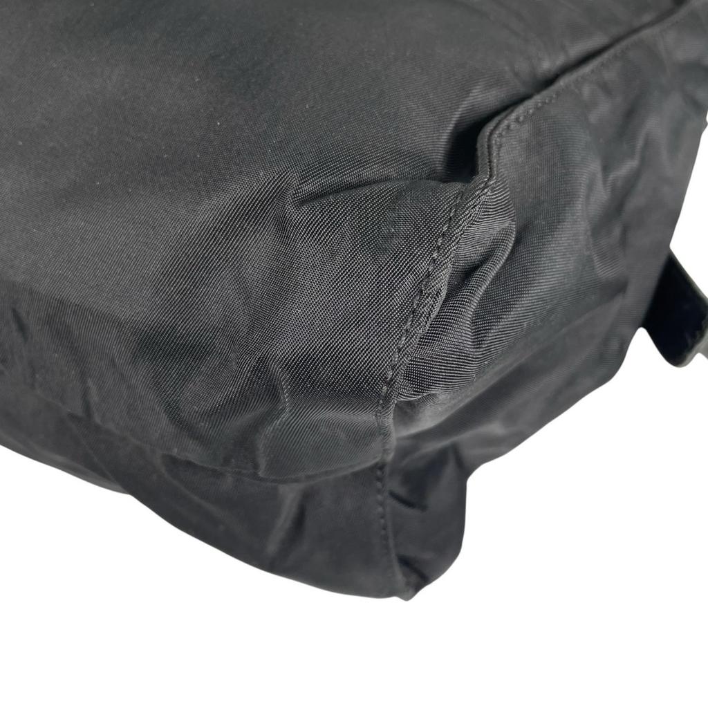 PRADA Triangular logo Tote Bag black Women used