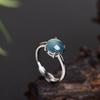 Damen A-Qualität Eisblau Jade Eiernudelring – Eleganter Neuer Chinesischer Stil
